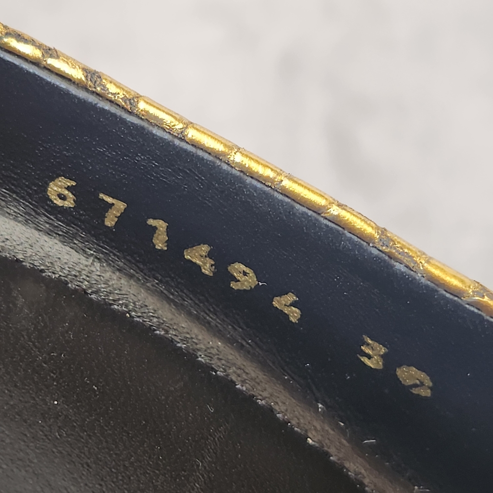 Balenciaga pumps 8 gold leather snake Essex architectural Made Italy new $1020 - Picture 13 of 16
